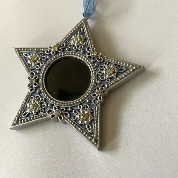 BEAUTIFUL Blue Sparkling Star Picture Photo Frame Ornament Christmas - Picture 2 of 4